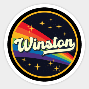 Winston // Rainbow In Space Vintage Style Sticker